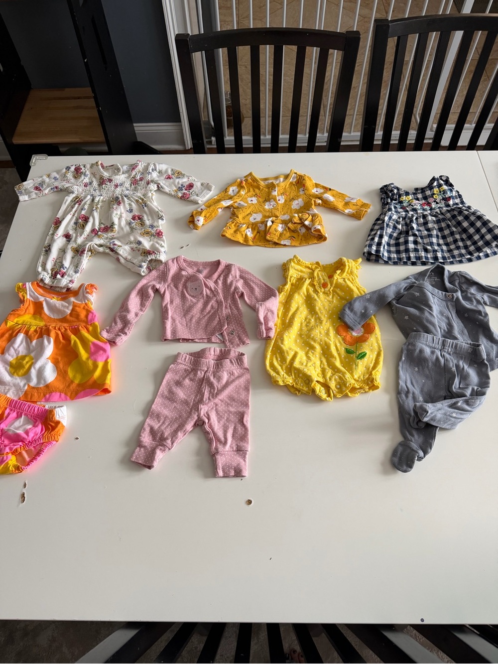 Mixed Newborn Baby Girl Clothing Bundle - Floral, Yellow, Pink, Gray, Gingham